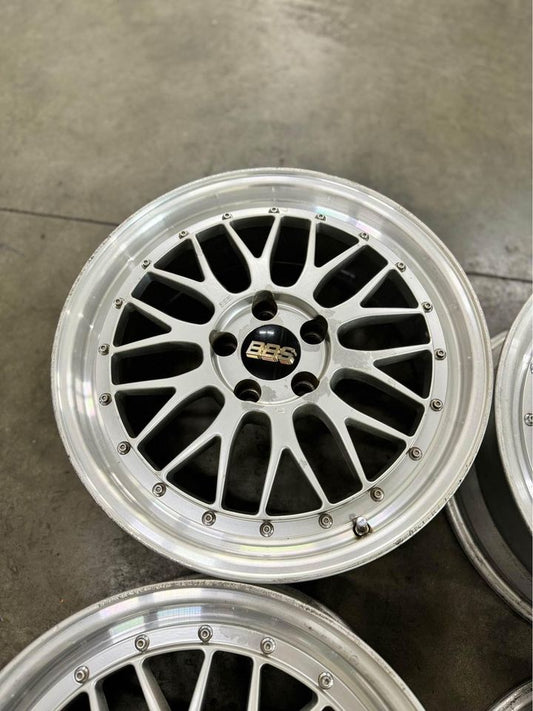 BBS LM 5X114.3 18x8 +35 Square Set of 4 Silver LMP078